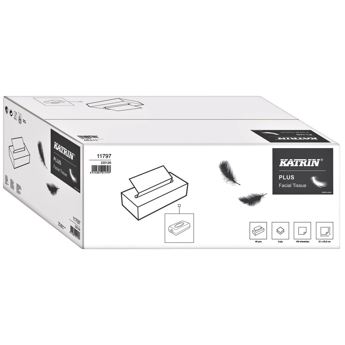 Katrin -  Facial tissues  plus 2laags 100 vel wit | 40 stuks