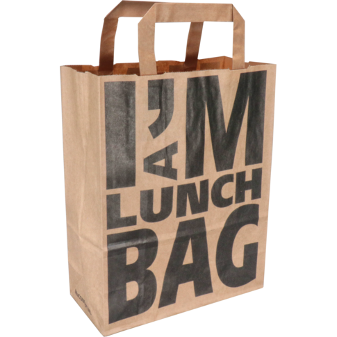 I'M Concept - Tas | I'M a LUNCH bag | Papier | 22x 10x28cm | draagtas | bruin | 200 stuks