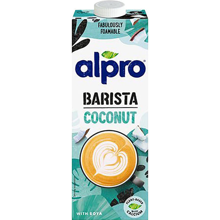 Alpro - Leche de coco vegetal Barista, 1 l, paquete de 8