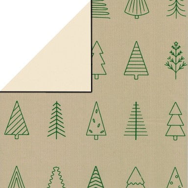 Klika - Cadeaupapier - Geschenkpapier - Xmas treas green on pebble g 50 cm