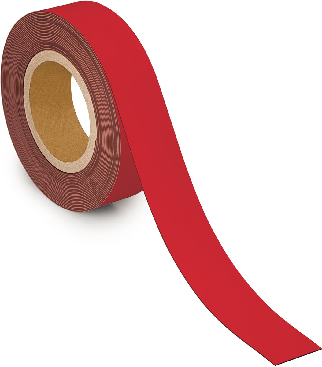 Maul - magnetisch etiketband beschrijf- en wisbaar, 10mtx40mm, rood