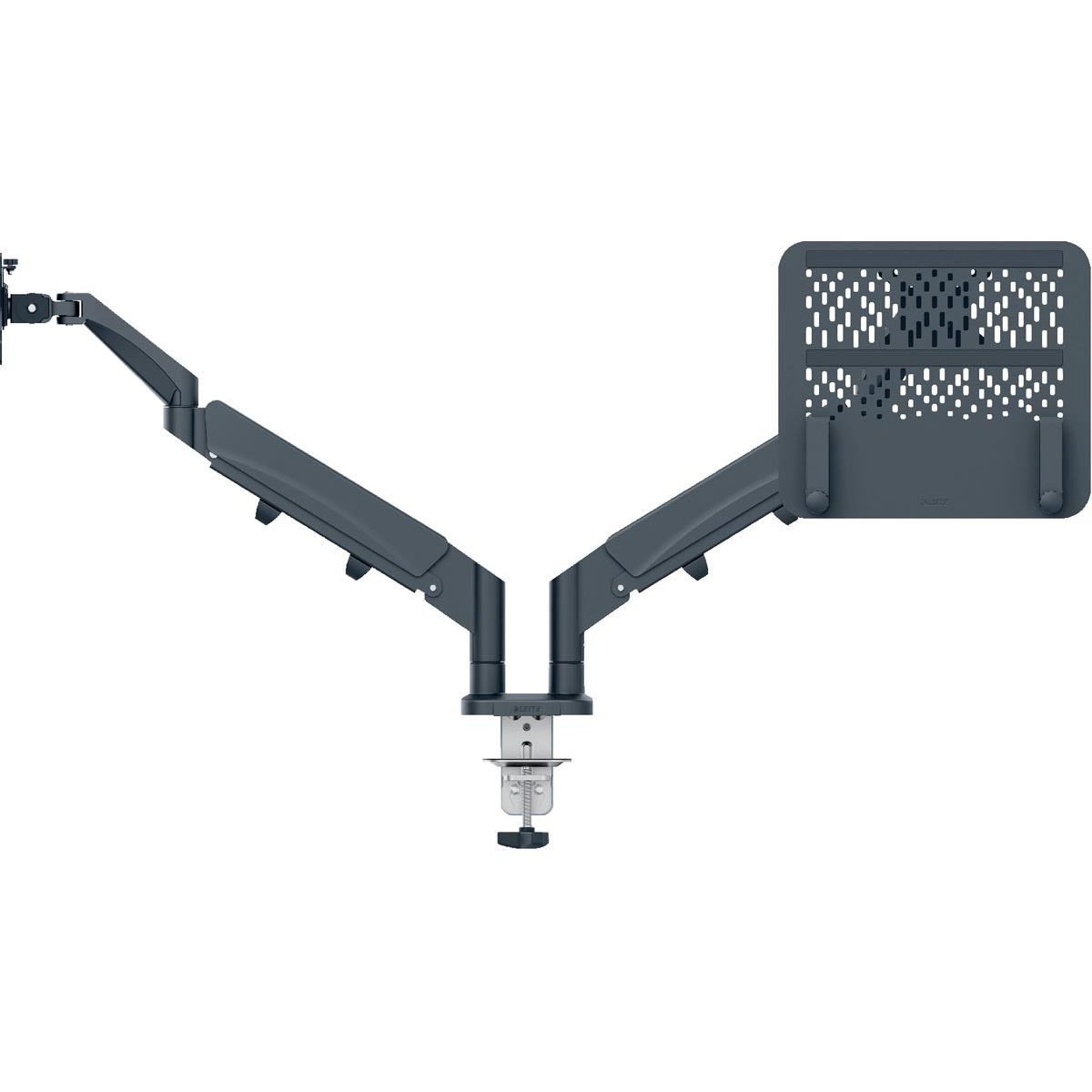 Leitz - Ergo -rettungsvoller Monitorarm, Doppelarm mit 1 Laptop -Arm, grau