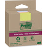 Post-it Super Sticky - Feuillets super collants recyclés, 70 feuilles, pi 76 x 76 mm, assortis, paquet de 3 blocs