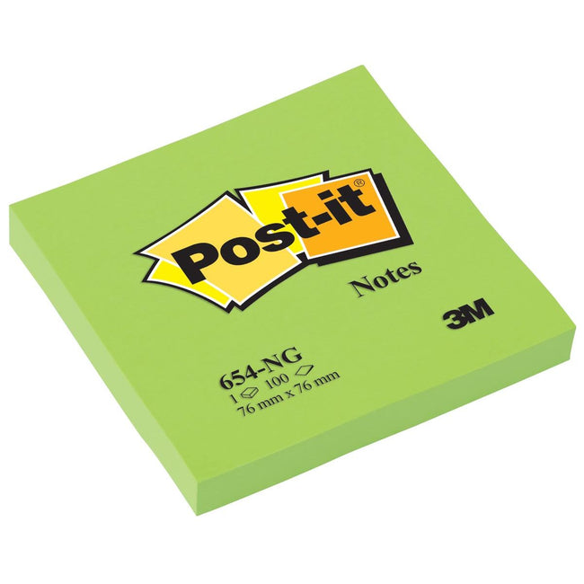 Post-it - Blocco note 654 76x76mm verde neon 100 fogli