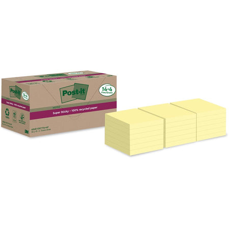 Post-it Super Sticky - Bloc de notas 654 RSS12CY 76x76mm amarillo 14+4 gratis