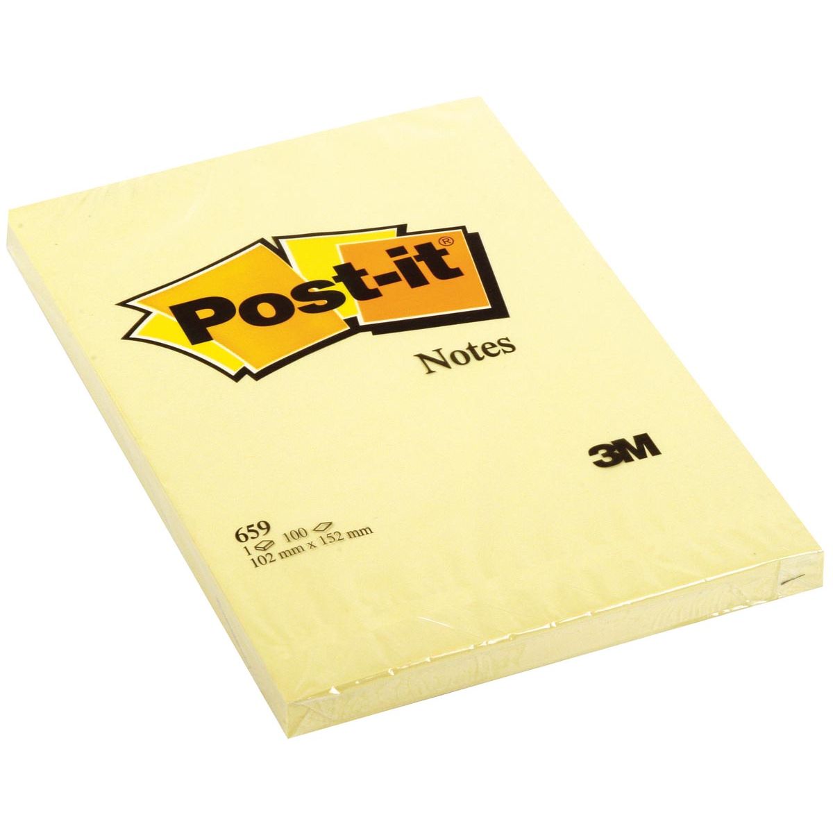 Post-it -  Notes, ft 102 x 152 mm, geel, blok van 100 vel