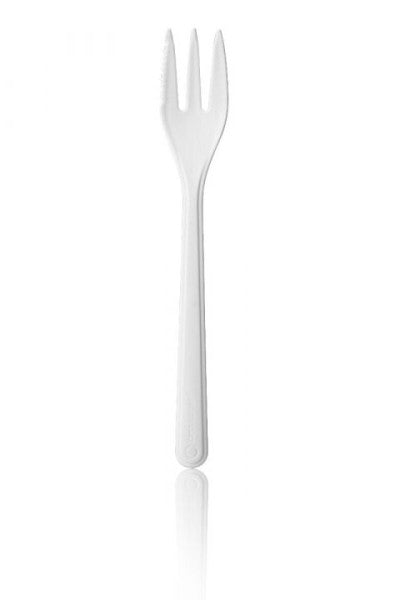 forchetta snack riutilizzabile con tagliente 130mm 50 pezzi bianco