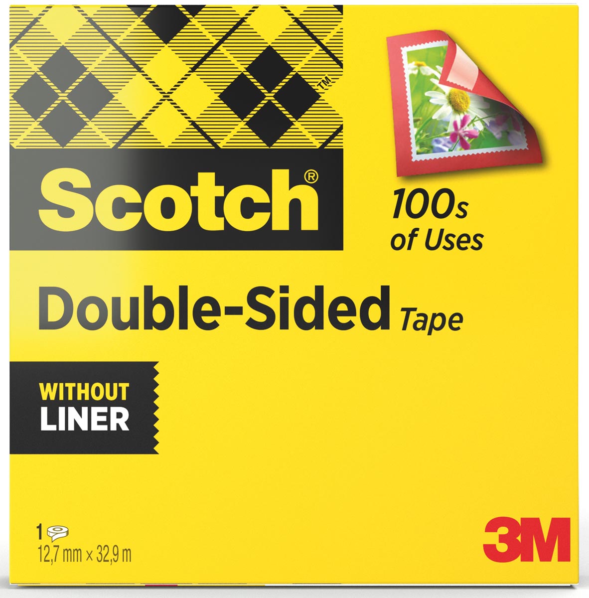 Scotch - cinta adhesiva de doble cara pies 12 mm x 33 m