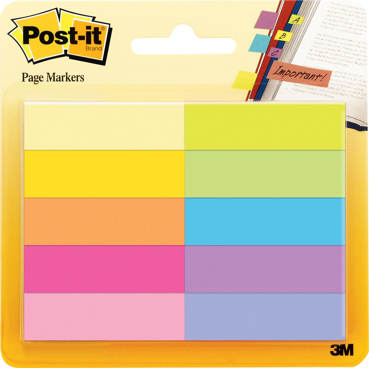 Marqueurs de notes post-it-it, 50 feuilles, paquet de 10 blocs, couleurs assorties