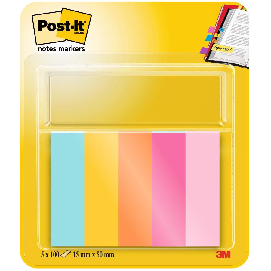 Marqueurs Post-it - Bande de marquage 670 15x50mm Beachside 5 pièces