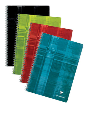 Clairefontaine -  schrift ft A4, 180 bladzijden, geruit 5 mm, spiraalbinding, geassorteerde kleuren