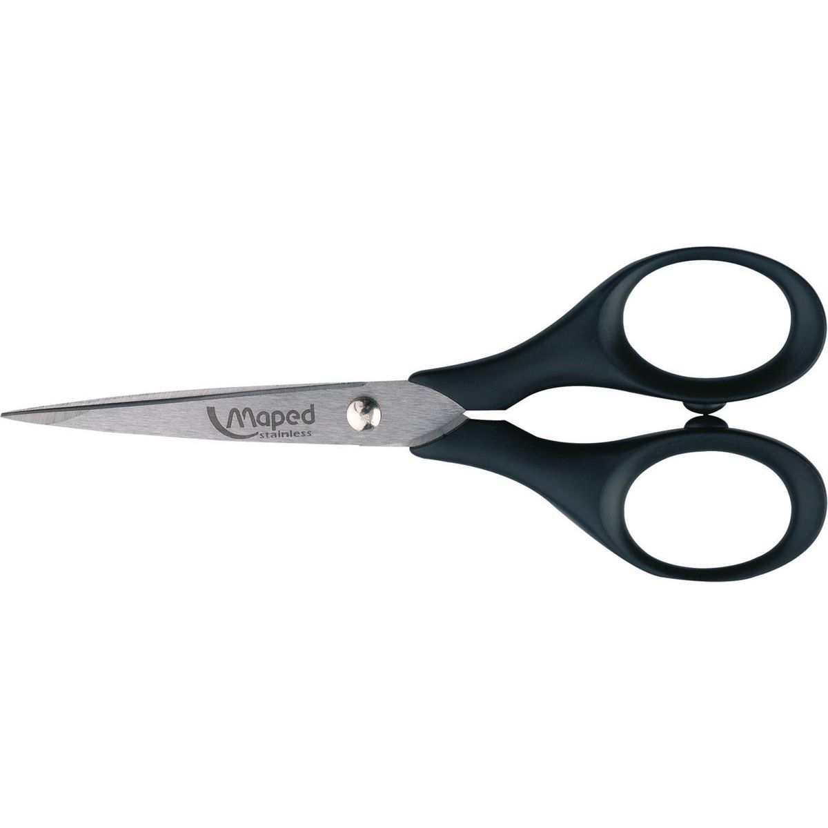 Maped -  schaar Precise, ft 13 cm, rechts en links, scherpe punt, RVS, zwart, blister van 1 stuk