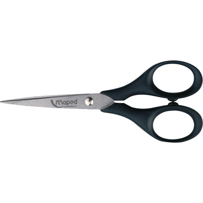Maped -  schaar Precise, ft 13 cm, rechts en links, scherpe punt, RVS, zwart, blister van 1 stuk