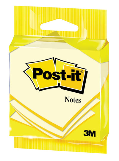 Post-it -  Notes, 100 vel, ft 76 x 76 mm, geel, op blister