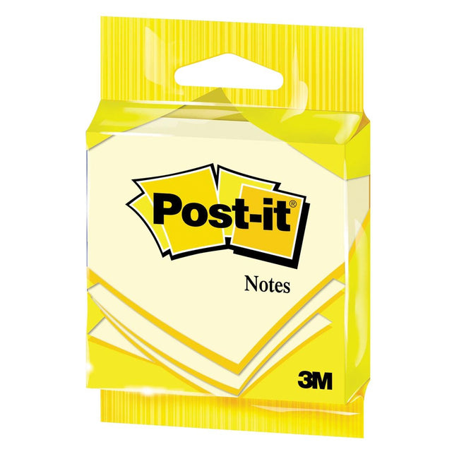 Post-it -  Notes, 100 vel, ft 76 x 76 mm, geel, op blister