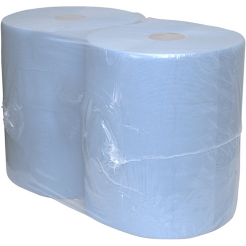 Qleaniq® - Industrie poets papier 3 lgs blauw 26cm 380mtr 2 rollen