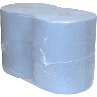 Qleaniq® -  Poetspapier | 3-laags | op rol | 37cm | 190m | papier | blauw | 2 stuks
