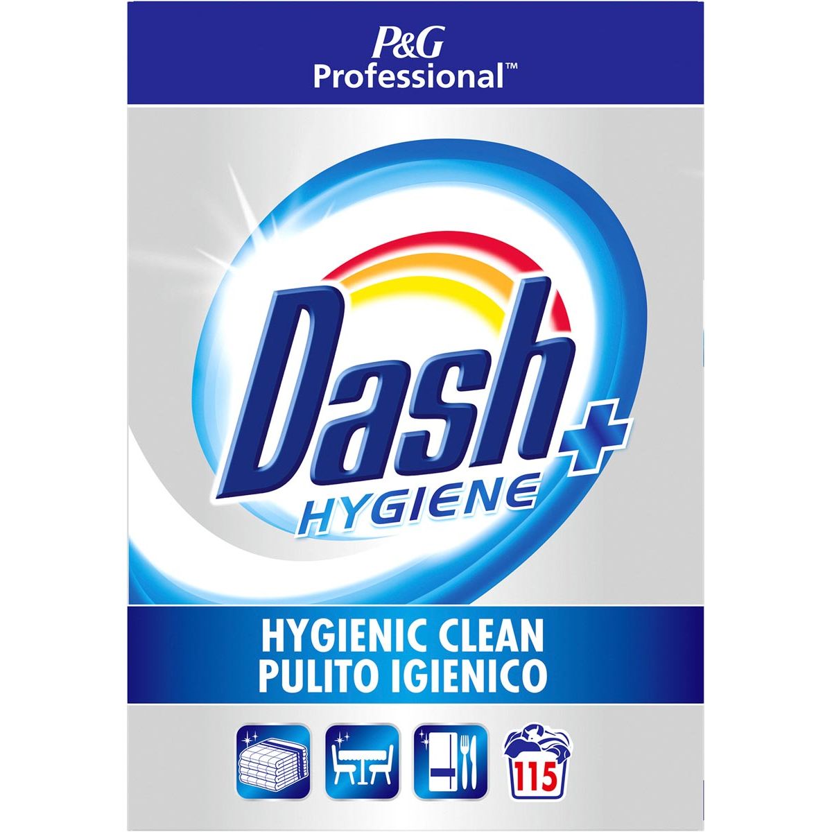 Detergente en polvo Dash - h Professional Hygiene Plus, caja de 5,75 kg, 115 dosis