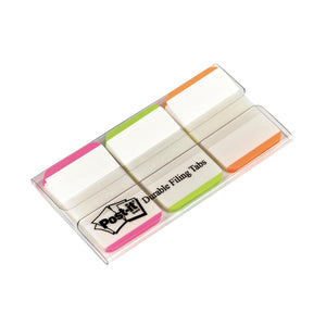 Post-it index -  Index Strong, , ft 25,4 x 38 mm, wit met gekleurde rand, 3 kleuren, 22 tabs per kleur