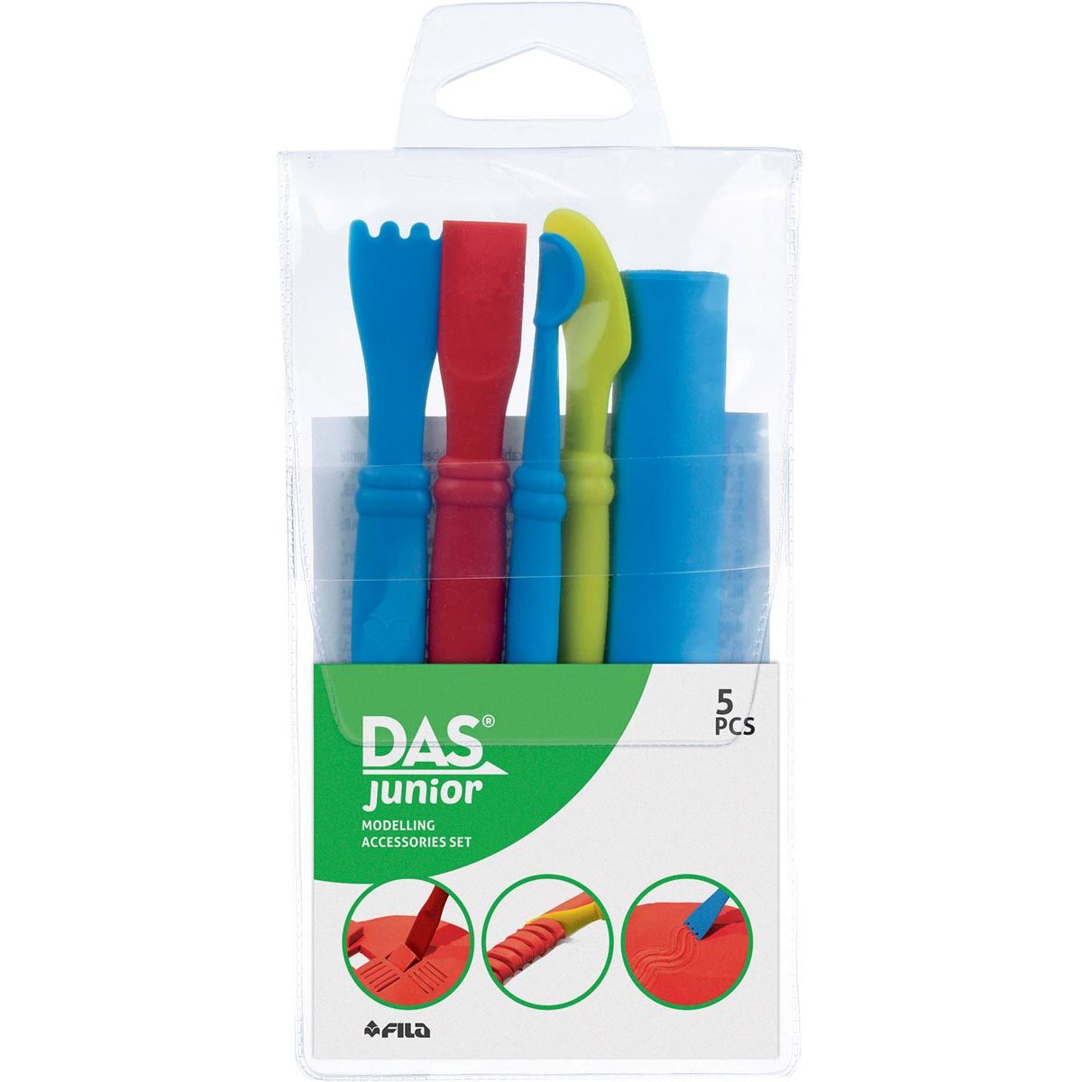 DAS - spatole per modellare, blister da 5 pezzi in colori assortiti