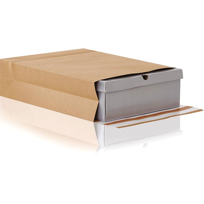 E-green -   enveloppen met blokbodem, ft 350 x 450 x 120 + 100 mm, doos van 200 stuks