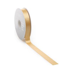 Satinband Premium Doppelgesicht 16 mm x 25 Meter hell Gold