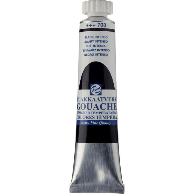 Talens -  plakkaatverf Extra Fijn tube van 20 ml, zwart intenso