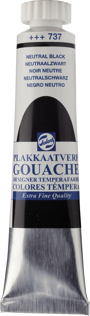 Talens - gouache Extra Fine tube de 20 ml, noir neutre