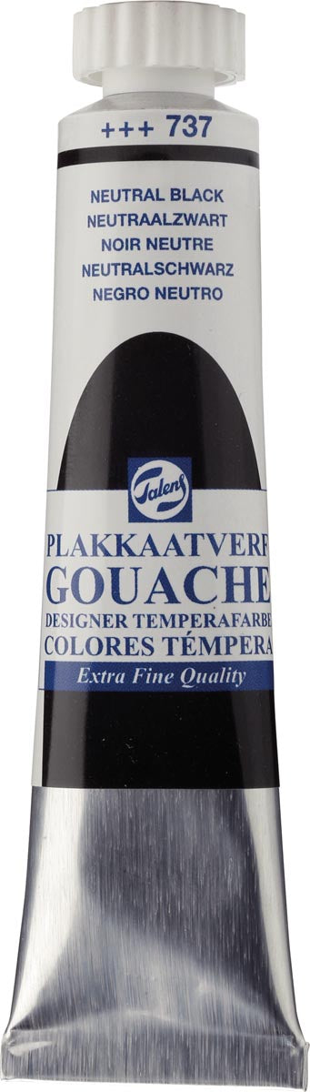 Talens - gouache Extra Fine tube de 20 ml, noir neutre
