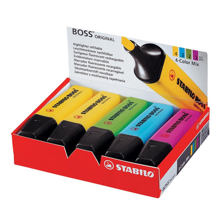 STABILO - Evidenziatore BOSS Original 70/10 4 colori assortiti scatola da 10 pezzi