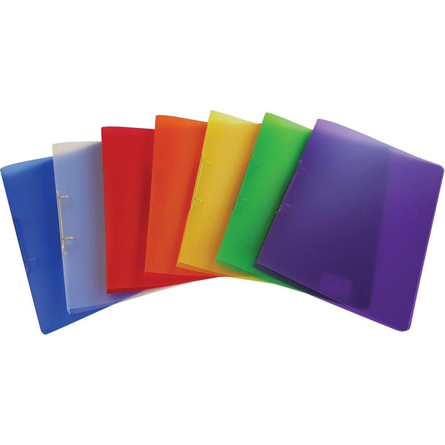 Alpha - raccoglitore ad anelli, per fogli A4, in PP, 2 anelli da 16 mm, colori trasparenti assortiti