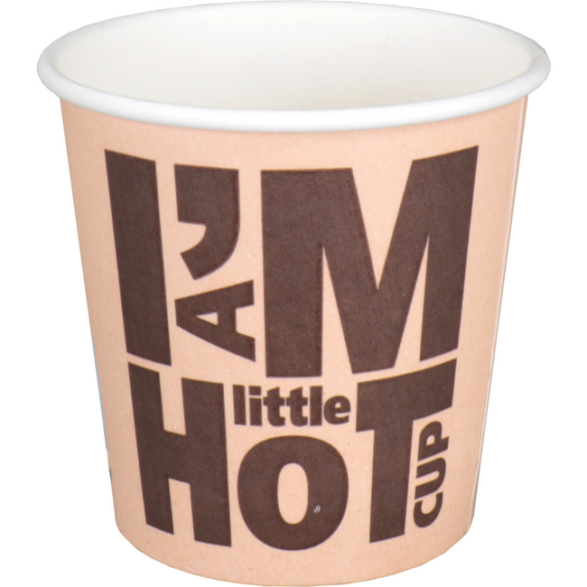 Depa - | Koffiebeker | I´M a HOT cup | Karton + PE | 100ml | 4oz | 60mm | bruin | 1000 stuks