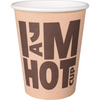 Depa -  | Koffiebeker | I´M a HOT cup | Karton + PE | 250ml | 8oz | Ø80mm | bruin | 1000 stuks