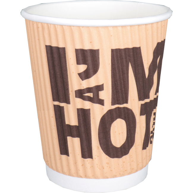 Depa - | Koffiebeker | I´M a HOT cup | Karton + PE | dubbelwandig | 250ml | 8oz | 92mm | bruin | 500 stuks