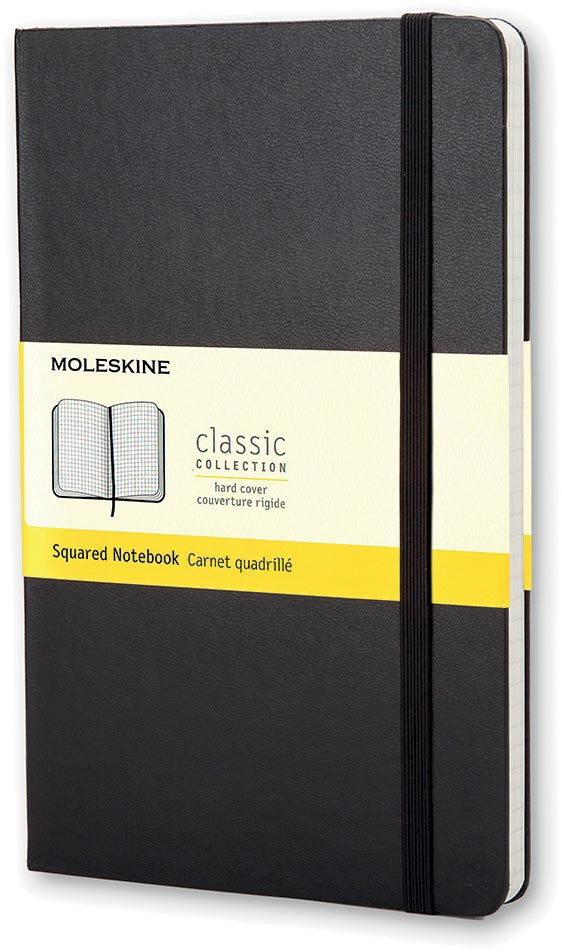 Moleskine - Tasca per notebook 90x140mm diamante 5x5mm copertina rigida nera