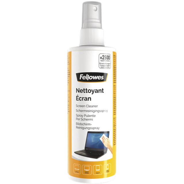 Fellowes - Cleaner Fellowes Screen Spray 250 ml | Bouteille 250 millilitres