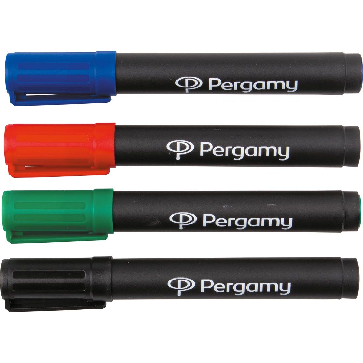 Pergamy - Pergamy permanent marker met ronde punt, etui met 4 stuks