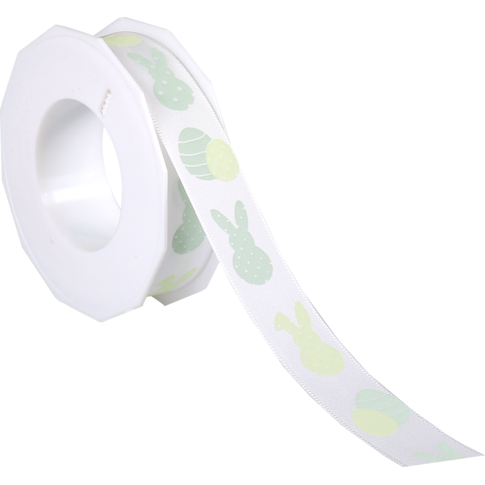 Klika - Lint Cotton Pâques Bunny Green 25 mmx20 mètres