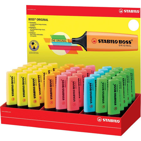 STABILO -  BOSS ORIGINAL markeerstift, display van 45 stuks in 6 geassorteerde kleuren