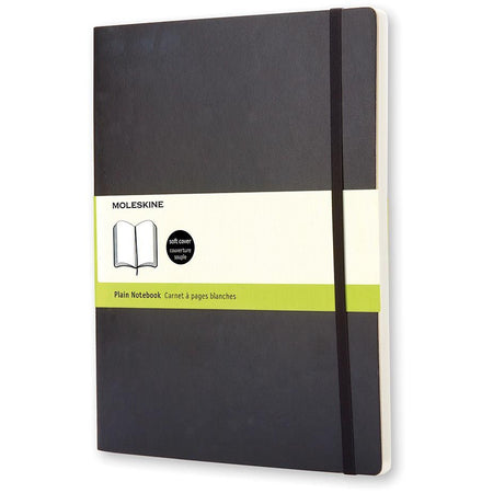 Moleskine - cuaderno, pies 19 x 25 cm, liso, tapa flexible, 192 páginas, negro