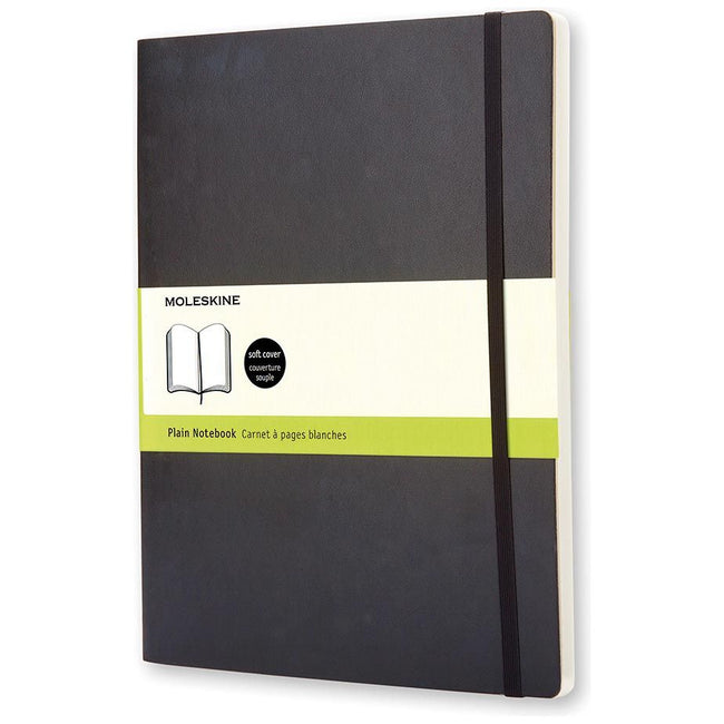 Moleskine - notitieboek, ft 19 x 25 cm, effen, soepele cover, 192 blad, zwart