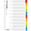 OFFICE products -   tabbladen, A4, karton, 11-gaatsperforatie, geassorteerde kleuren, 10 tabs