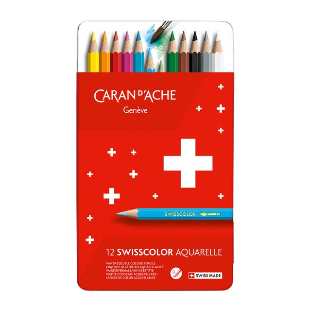 Caran D'Che - Crayon de couleur Caran D'ACHE SwissColor Aquarel | Box a 12 pièces