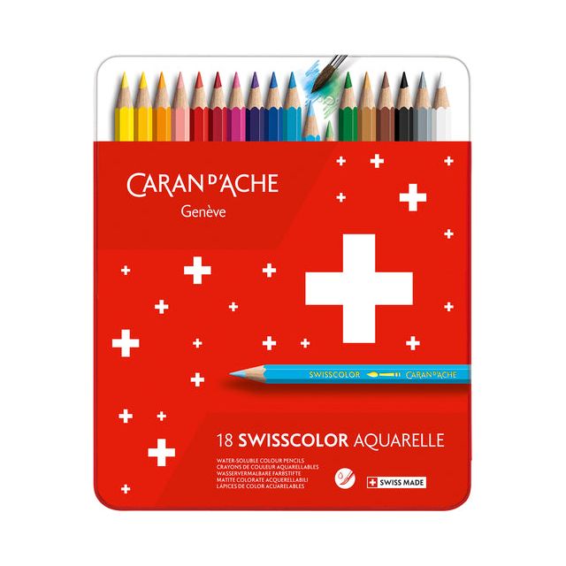 Caran D'Che - Crayon de couleur Caran D'ACHE SwissColor Aquarel | Box a 18 pièces