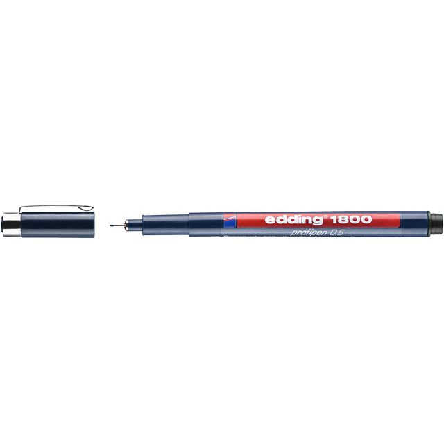 Edding - Fineliner edding 1800 zwart 0.5mm | 10 stuks