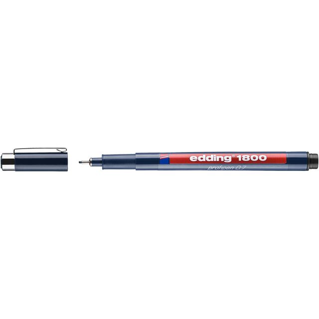 Edding - Fineliner 1800 0,7mm noir | 10 pièces
