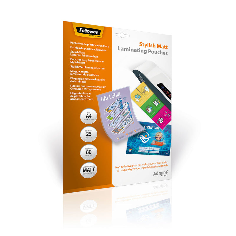 Fellowes - Funda plastificada elegante mate a4 2x80micron