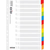 OFFICE products -   tabbladen, A4, karton, 11-gaatsperforatie, geassorteerde kleuren, 12 tabs