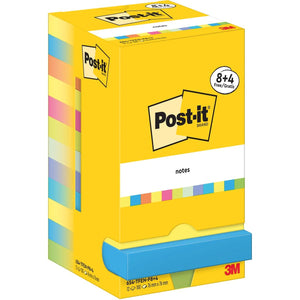 Post-it - Energetic, 100 fogli, ft 76 x 76 mm, 8+4 GRATIS