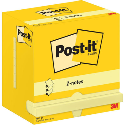 Post-it Z-notes -  Memoblok Z-Note R350 76x127mm geel 12 stuks
